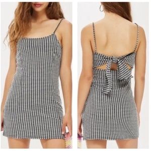 Top-shop Black & White Gingham Mini Dress